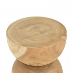 Σκαμπό Τραπεζάκι Hourglass pakoworld suar ξύλο καρυδί Φ40x45εκ c560175