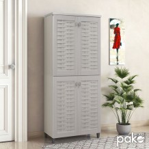 Παπουτσοθήκη-ντουλάπα MANTAM pakoworld 24 ζεύγων χρώμα λευκό γκρι 78x40x170 5εκ c560607