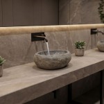 Επικαθήμενος νιπτήρας Lavello pakoworld γκρι πέτρινος 35x35x25εκ c560751