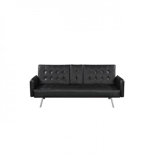 WELLS Καναπές Κρεβάτι PU Μαύρο c56077