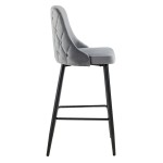 ΣΚΑΜΠΟ ΜΠΑΡ SERENITY HM8519 11 ΒΕΛΟΥΔΟ ΓΚΡΙ-ΜΑΥΡΑ ΜΕΤΑΛΛΙΚΑ ΠΟΔΙΑ 53x48x110Υεκ SET 2τμχ c561537