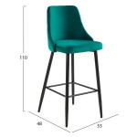 ΣΚΑΜΠΟ ΜΠΑΡ SERENITY HM8519 13 ΒΕΛΟΥΔΟ ΠΡΑΣΙΝΟ-ΜΑΥΡΑ ΜΕΤΑΛΛΙΚΑ ΠΟΔΙΑ 53x48x110Υεκ SET 2τμχ c561538