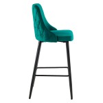 ΣΚΑΜΠΟ ΜΠΑΡ SERENITY HM8519 13 ΒΕΛΟΥΔΟ ΠΡΑΣΙΝΟ-ΜΑΥΡΑ ΜΕΤΑΛΛΙΚΑ ΠΟΔΙΑ 53x48x110Υεκ SET 2τμχ c561538