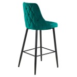 ΣΚΑΜΠΟ ΜΠΑΡ SERENITY HM8519 13 ΒΕΛΟΥΔΟ ΠΡΑΣΙΝΟ-ΜΑΥΡΑ ΜΕΤΑΛΛΙΚΑ ΠΟΔΙΑ 53x48x110Υεκ SET 2τμχ c561538