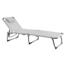 Ξαπλώστρα παραλίας βαρέως τύπου λευκή αλουμινίου c56304