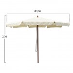 Ομπρέλα επαγγελματική 3m με ξύλινο σκελετό μπεζ c56313