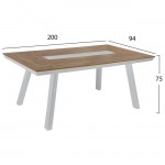Τραπέζι αλουμινίου με pollywood 200X94 λευκό c56331