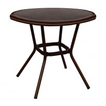 Τραπέζι αλουμινίου Φ70 BAMBOO LOOK καφέ με γυαλί c56356 Τραπέζι αλουμινίου Φ70 BAMBOO LOOK καφέ με γυαλί c56356