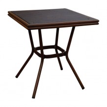 Τραπέζι αλουμινίου 70X70X76 BAMBOO LOOK καφέ με γυαλί c56359 Τραπέζι αλουμινίου 70X70X76 BAMBOO LOOK καφέ με γυαλί c56359