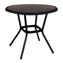 Τραπέζι αλουμινίου Φ70 BAMBOO LOOK μαύρο με γυαλί c56360 Τραπέζι αλουμινίου Φ70 BAMBOO LOOK μαύρο με γυαλί c56360