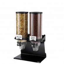 Διανεμητής Δημητριακών PROFIT με μάυρη βάση και 2 διαφανές δοχεία 6 λίτρων 36x22x50cm c56579