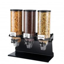 Διανεμητής Δημητριακών PROFIT με μάυρη βάση και 3 διαφανές δοχεία 6 λίτρων 54x22x50cm c56580