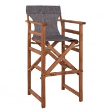 Σκαμπώ σκηνοθέτη Λήμνος καρυδί με TEXTILENE γκρι c56955