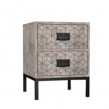 RUBIK κομοδίνο 2 συρτάρια OAK με PATTERN 50x35xH55cm c57037 RUBIK κομοδίνο 2 συρτάρια OAK με PATTERN 50x35xH55cm c57037