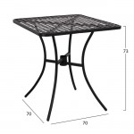 Μεταλλικό τραπέζι 70X70X73 σε μαύρη απόχρωση c57223