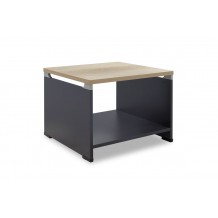 Τραπεζάκι γραφείου επισκέπτη Lotus χρώμα φυσικό ανθρακί 60x60x45εκ c57982