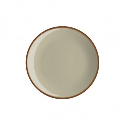 Σετ 6 πιάτα ρηχά πορσελάνης, 25cm, γκρίζο-μπέζ με ρίγα, σειρά OPERA c58258