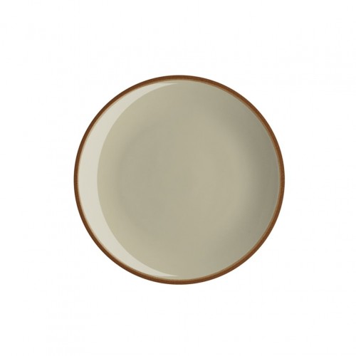 Σετ 6 πιάτα ρηχά πορσελάνης, 25cm, γκρίζο-μπέζ με ρίγα, σειρά OPERA c58258