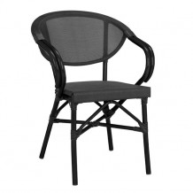 Πολυθρόνα αλουμινίου BAMBOO LOOK μαύρη με TEXTLINE HM5025 02 c58375
