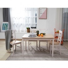 DAILY Set Τραπέζι 118x74cm 4 Καρέκλες Άσπρο Φυσικό c58901 DAILY Set Τραπέζι 118x74cm 4 Καρέκλες Άσπρο Φυσικό c58901