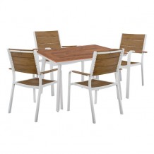 Σετ 5ΤΜΧ τραπέζι πολυθρόνες αλουμινίου POLYWOOD λευκό χρώμα HM10459 c58993 Σετ 5ΤΜΧ τραπέζι πολυθρόνες αλουμινίου POLYWOOD λευκό χρώμα HM10459 c58993