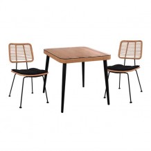 Σετ 3ΤΜΧ ALLEGRA WICKER με τραπέζι 80X80Χ78Υ μπεζ μαύρο χρώμα HM10485 c59031 Σετ 3ΤΜΧ ALLEGRA WICKER με τραπέζι 80X80Χ78Υ μπεζ μαύρο χρώμα HM10485 c59031