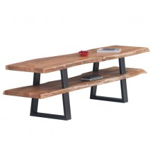 LIZARD Έπιπλο TV 145x40x50cm Ακακία Φυσικό Μέταλλο Μαύρο c59049