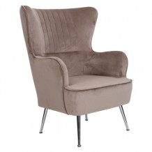 CROMA Πολυθρόνα Ύφασμα Καφέ Velure c59051