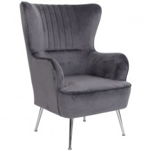 CROMA Πολυθρόνα Ύφασμα Γκρι Velure c59052