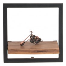 LIZARD Frame Ράφι 35x25x35cm Ακακία Φυσικό Μέταλλο Μαύρο c59082
