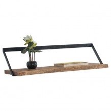 WALL 1 Ράφι 80x25cm Ακακία Φυσικό Μέταλλο Μαύρο c59083