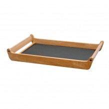 Ξύλινος δίσκος σερβιρίσματος πρωϊνού, 60x40cm c59158