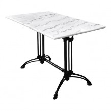 Τραπέζι με δίστηλη βάση από μαντέμι HM5612 με μάρμαρο 110Χ70Χ71Υεκ c59192 Τραπέζι με δίστηλη βάση από μαντέμι HM5612 με μάρμαρο 110Χ70Χ71Υεκ c59192