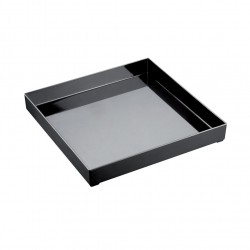 Πλαστικός δίσκος τετράγωνος Μαύρος PS 30x30x4cm c59204