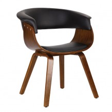 HERMAN Πολυθρόνα Καρυδί Pu Μαύρο c59226