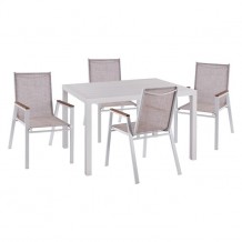 Σετ 5 ΤΜΧ αλουμινίου με τραπέζι 120Χ80Χ75 5Υ λευκό HM10522 c59319