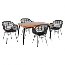 Σετ 5ΤΜΧ ALLEGRA WICKER με τραπέζι 140X80Χ78Υ μπεζ μαύρο χρώμα HM10508 c59324 Σετ 5ΤΜΧ ALLEGRA WICKER με τραπέζι 140X80Χ78Υ μπεζ μαύρο χρώμα HM10508 c59324