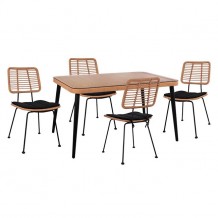 Σετ 5ΤΜΧ ALLEGRA WICKER με τραπέζι 140X80Χ78Υ μπεζ μαύρο χρώμα HM10492 c59326 Σετ 5ΤΜΧ ALLEGRA WICKER με τραπέζι 140X80Χ78Υ μπεζ μαύρο χρώμα HM10492 c59326