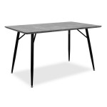 Τραπέζι Conor με επιφάνεια MDF χρώμα γκρι cement πόδι μεταλλικό μαύρο 130x80x75 5εκ c59599