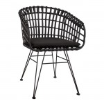 Πολυθρόνα τύπου φωλιά μεταλλική ALLEGRA HM5456 02 με WICKER μαύρο 59Χ56 5Χ83Υ εκ c60085