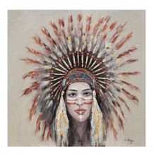INDIAN GIRL HANDMADE ΠΙΝΑΚΑΣ 90x90x3 5cm c61221 INDIAN GIRL HANDMADE ΠΙΝΑΚΑΣ 90x90x3 5cm c61221