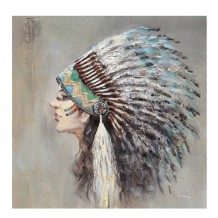 INDIAN LADY HANDMADE ΠΙΝΑΚΑΣ 90x90x3 5cm c61222 INDIAN LADY HANDMADE ΠΙΝΑΚΑΣ 90x90x3 5cm c61222