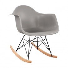 Πολυθρόνα κουνιστή με κάθισμα γκρι MIRTO μαύρο σκελετό HM0035 20 c61742