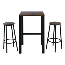 MAYER Set Bar Τραπέζι 60x60cm 2 Σκαμπώ Μεταλλικά Ανθρακί Antique Brown c61766 MAYER Set Bar Τραπέζι 60x60cm 2 Σκαμπώ Μεταλλικά Ανθρακί Antique Brown c61766