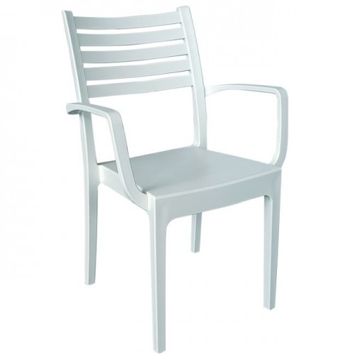OLIMPIA Πολυθρόνα Πλαστική Άσπρη c61807