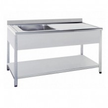 Inox νεροχύτης μονός με ράφι la1 120 95bf Inox νεροχύτης μονός με ράφι la1 120 95bf