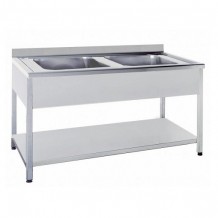 Inox νεροχύτης διπλός με ράφι la2 240 95bf Inox νεροχύτης διπλός με ράφι la2 240 95bf