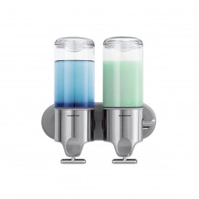 Διπλός Διανεμητής μπάνιου, INOX, 2x444ml, εξαιρετικής ποιότητας & αισθητικής, 22.6x9.4x24.5cm c70258