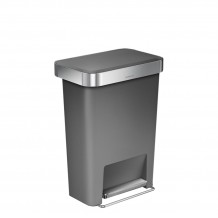 Κάδος απορριμάτων 45L πλαστικός με pedal απαλό κλείσιμο γκρι 47x32x64cm c70428