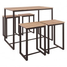HENRY Set Bar Τραπέζι 100x60cm 4 Σκούρο Μεταλλικό Σκούρο Καφέ Sonoma c72844 HENRY Set Bar Τραπέζι 100x60cm 4 Σκούρο Μεταλλικό Σκούρο Καφέ Sonoma c72844
